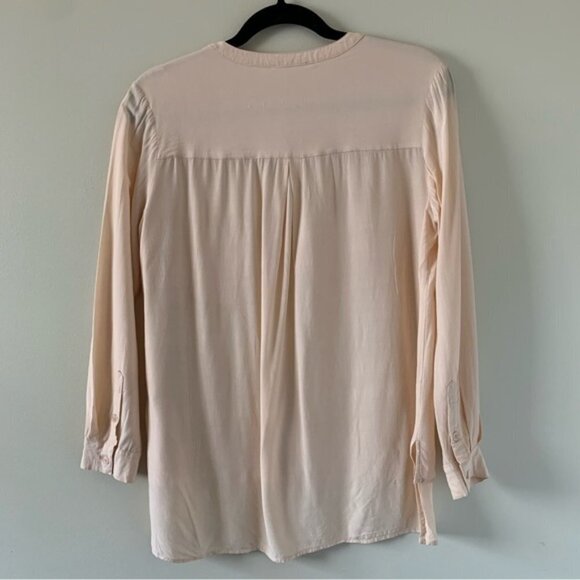 Anthropologie Lush Women’s Button Blouse Top 3/4 Length Sleeve Peach Pink Small - Picture 16 of 16